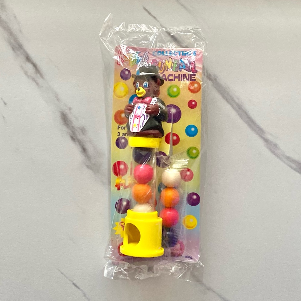 VTG Lisa Frank Hollywood Bear mini yellow gumball dispenser - SIP
